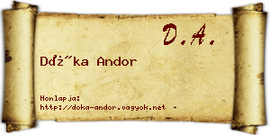 Dóka Andor névjegykártya