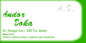 andor doka business card